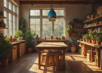 A serene beach at sunset with golden sands, gentle waves lapping at the shore, and a colorful sky featuring hues of orange, pink, and purple, perfect for a travel blog about relaxing beach destinations.